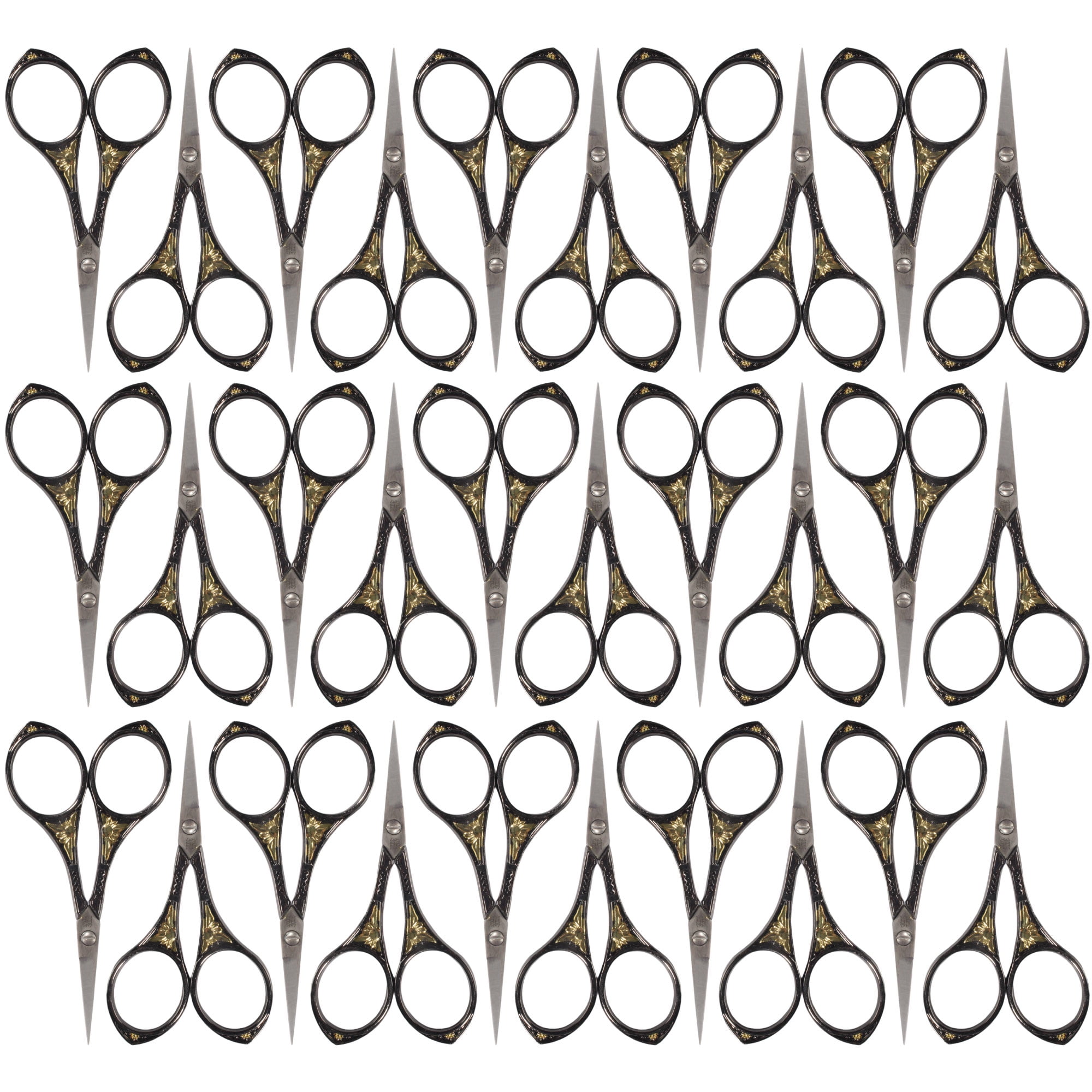 JubileeYarn Sun Motif Embroidery Scissors - Black - 30 Scissors
