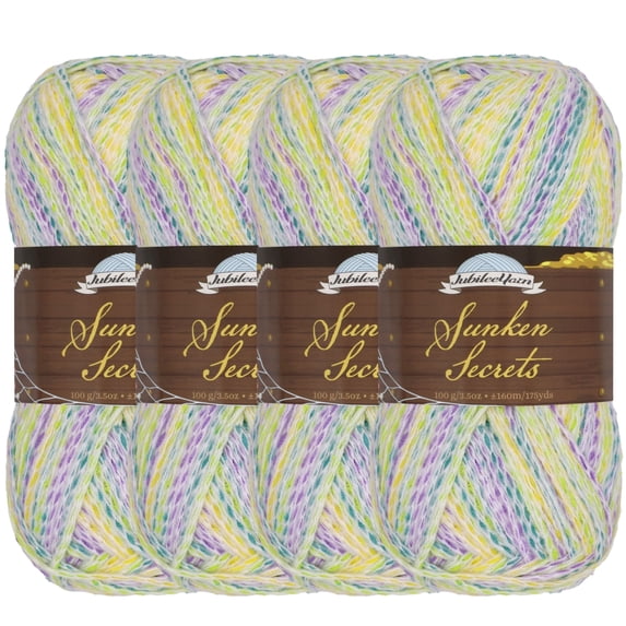 JubileeYarn Sunken Secrets Yarn - Worsted Polyester - 100g/Skein - Chartreuse - 4 Skeins