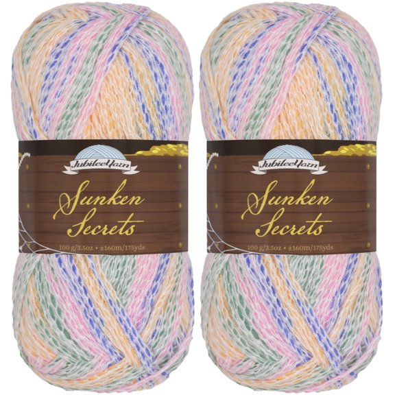 JubileeYarn Sunken Secrets Yarn - Worsted Polyester - 100g/Skein - Pearlescent - 2 Skeins