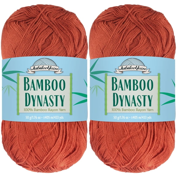 JubileeYarn Bamboo Dynasty Yarn - 50g/Skein Super Fine Bamboo Rayon - Red Canyon - 2 Skeins