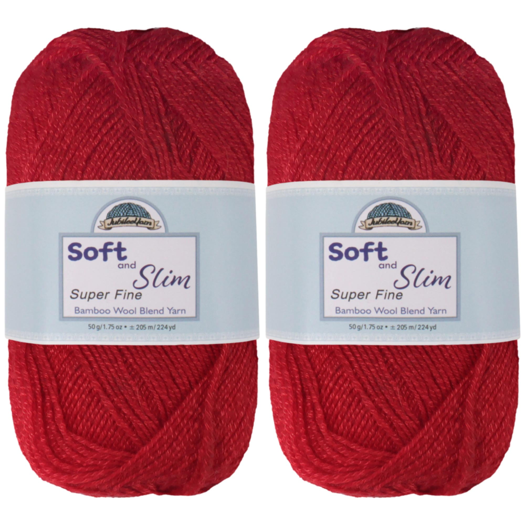 JubileeYarn Soft and Slim Yarn - 50g/Skein Bamboo Rayon Wool Blend ...