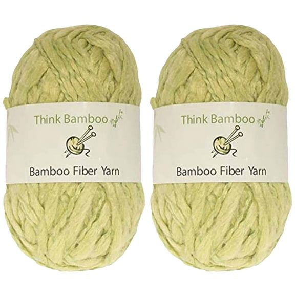 JubileeYarn Thick and Thin Yarn - Bamboo Chunky Weight - Lime Ice - 2 Skeins