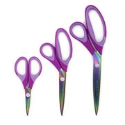 JubileeYarn Titanium Softgrip Scissors Set for Sewing, Arts, Crafts, Office - 1 Set of 3 - Purple