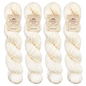 JubileeYarn Undyed Bamboo Cotton Sport Yarn - 100g/Hank - 4 Hanks