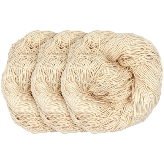 JubileeYarn Undyed Yarn - Craft Cotton Hank - 100% Cotton - 270g - 3 Pack