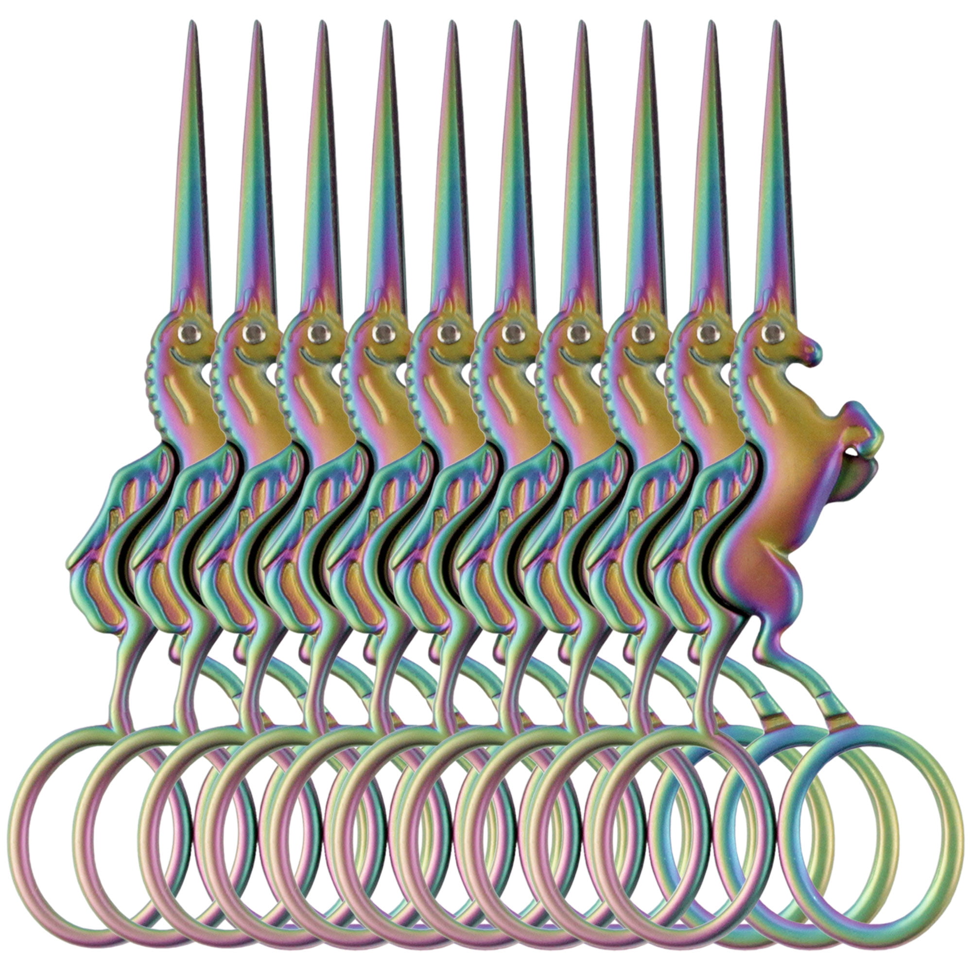 JubileeYarn Unicorn Embroidery Craft Stainless Steel Scissors - Rainbow - 10 Pairs
