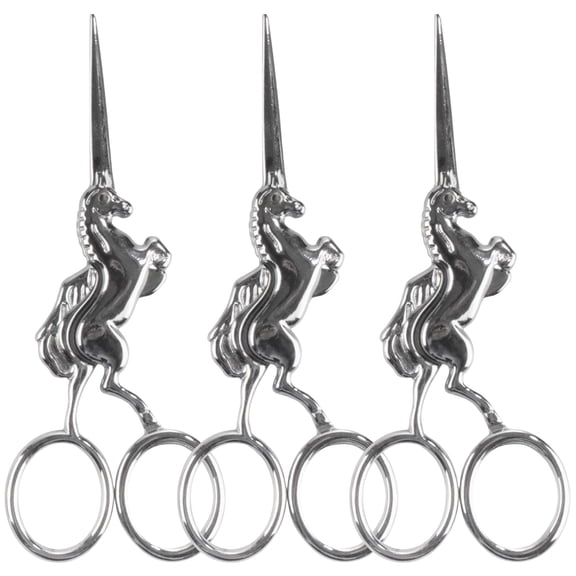 JubileeYarn Unicorn Embroidery Craft Stainless Steel Scissors - Silver - 3 Pairs