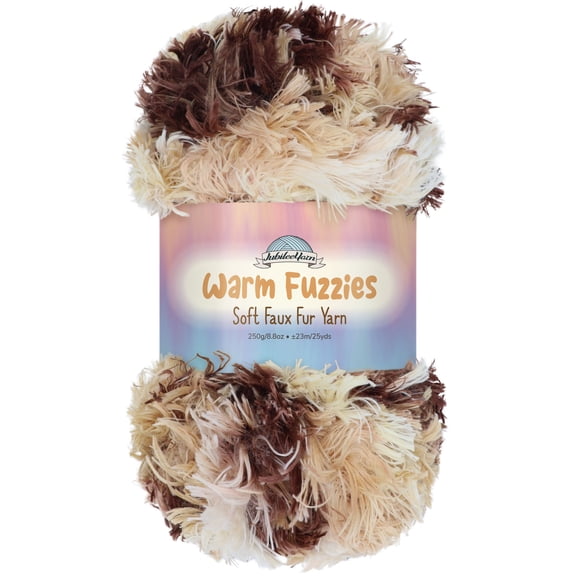 JubileeYarn Warm Fuzzies Soft Faux Fur Yarn - Polyester Bulky Weight - 100g/Skein - Caramel- 1 Skein