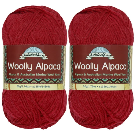 JubileeYarn Woolly Alpaca Yarn - 50g/Skein Fine Australian Alpaca Merino Wool - Lollies - 2 Skeins