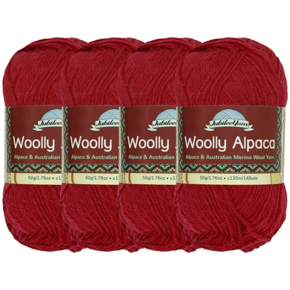 JubileeYarn Woolly Alpaca Yarn - 50g/Skein Fine Australian Alpaca Merino Wool - Lollies - 4 Skeins