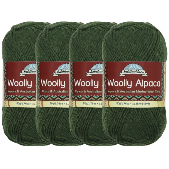 JubileeYarn Woolly Alpaca Yarn - 50g/Skein Fine Australian Alpaca Merino Wool - Rip Snorter - 4 Skeins