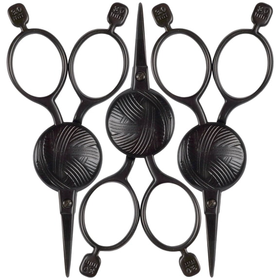 JubileeYarn Yarn Ball Embroidery Craft Scissors - Black - 3 Pairs