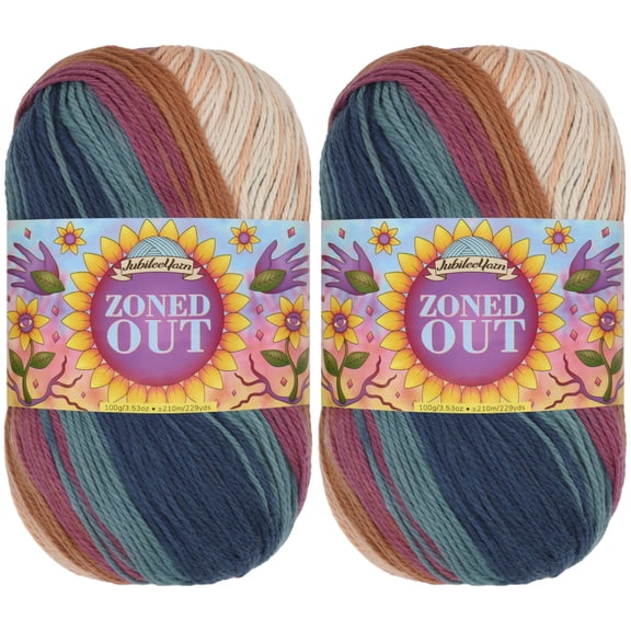 JubileeYarn Zoned Out Yarn - 100g/Skein DK Cotton - Astral - 2 Skeins