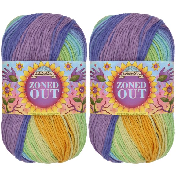 JubileeYarn Zoned Out Yarn - 100g/Skein DK Cotton - Next Dimension - 2 Skeins