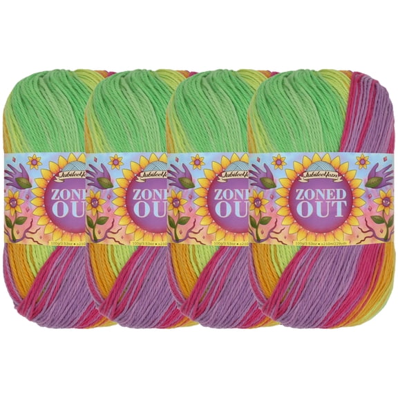 JubileeYarn Zoned Out Yarn - 100g/Skein DK Cotton - Paradox - 4 Skeins