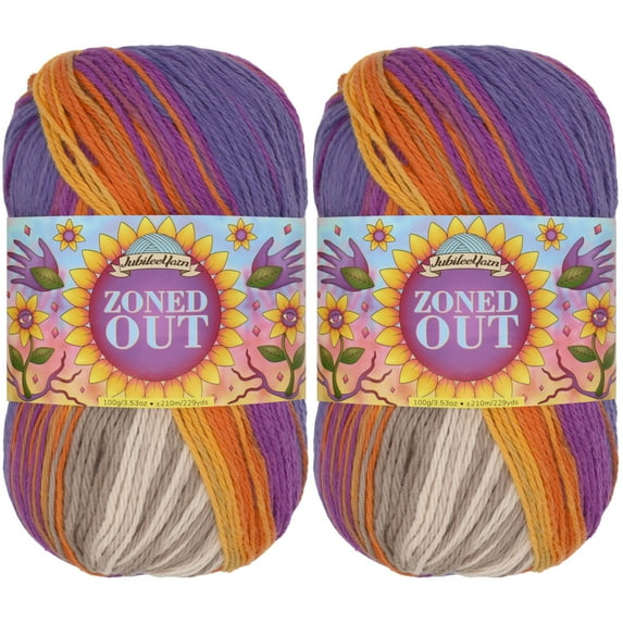 JubileeYarn Zoned Out Yarn - 100g/Skein DK Cotton - Portal - 2 Skeins