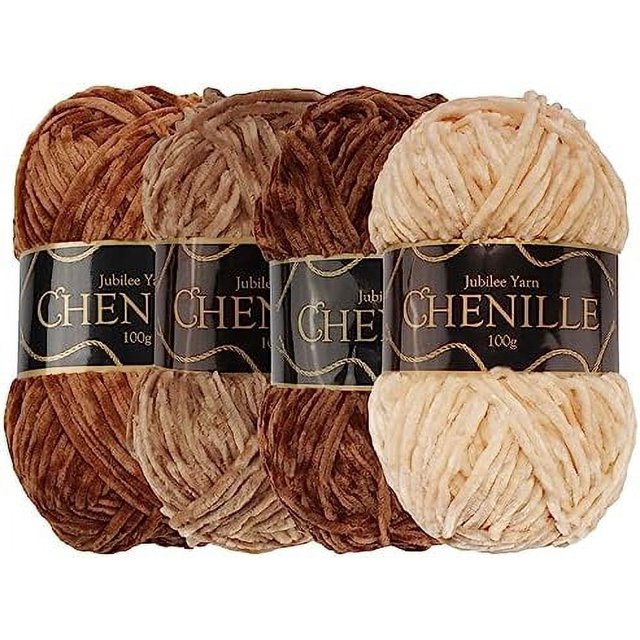 Jubileeyarn Chenille Yarn Worsted Weight 100G/Skein Shades Of