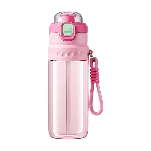 Jubipavy 21oz Exquisite Straight Drink Sports Plastic Water Bottle, Lightweight Leakproof Portable Daily Drinking Cup for Outdoor Fitness