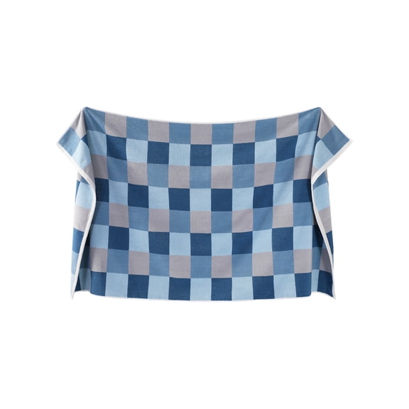 Jubipavy 27.56" x 55.12" Plaid Cotton Bath Towel, Thick Absorbent Oversized Towel, Soft Quick-Dry Towel for Bathroom, Beach & Spa