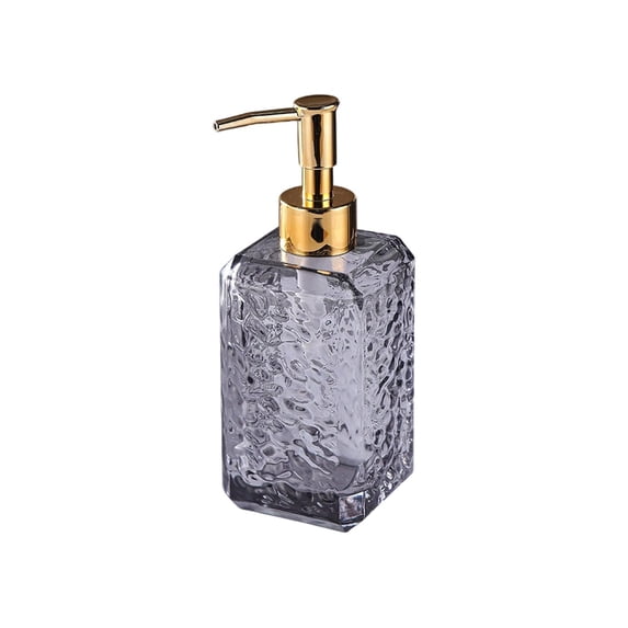 Jubipavy 320ml Hammered Glass Soap Dispenser with Gold Pump, Refillable for Bathroom & Kitchen, 4 Colors