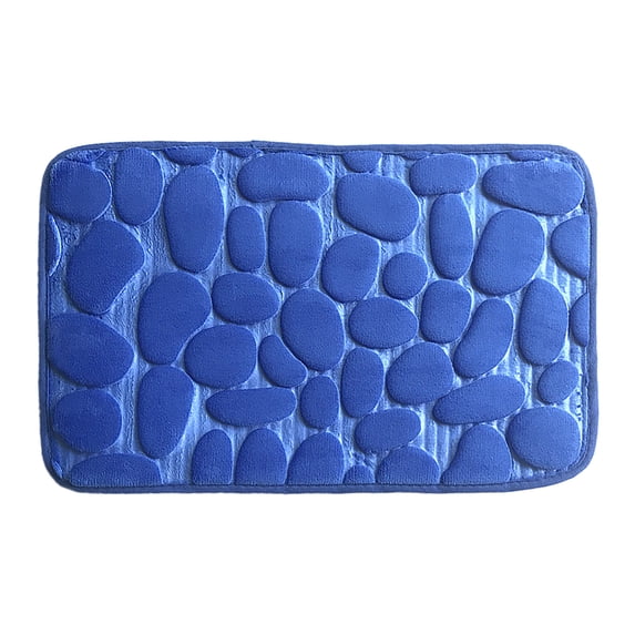 Jubipavy 3D Pebble Embossed Mat Oval Flannel Carpet Living Room Entrance Mat Bathroom Absorbent Non-Slip Mat