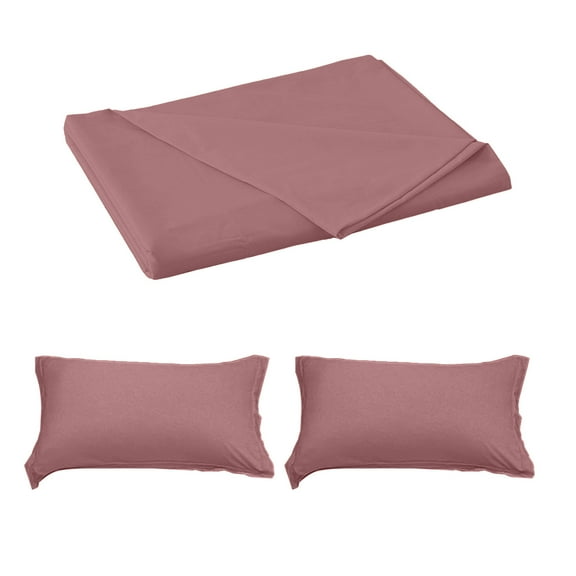 Jubipavy 3PCS Set Bed Sheet:59.06*90.55in Pillowcase:29.13*18.9in Solid Color Ease Friendly Washable Sheets Bedding