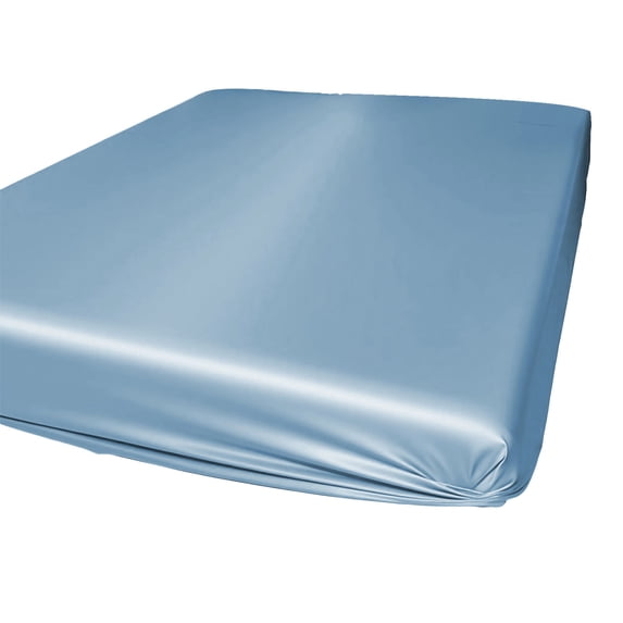 Jubipavy 78.74" x 86.61" Polyester Satin Fitted Sheet, Non-Slip Mattress Cover, Cooling & Wrinkle-Resistant Bed Sheet