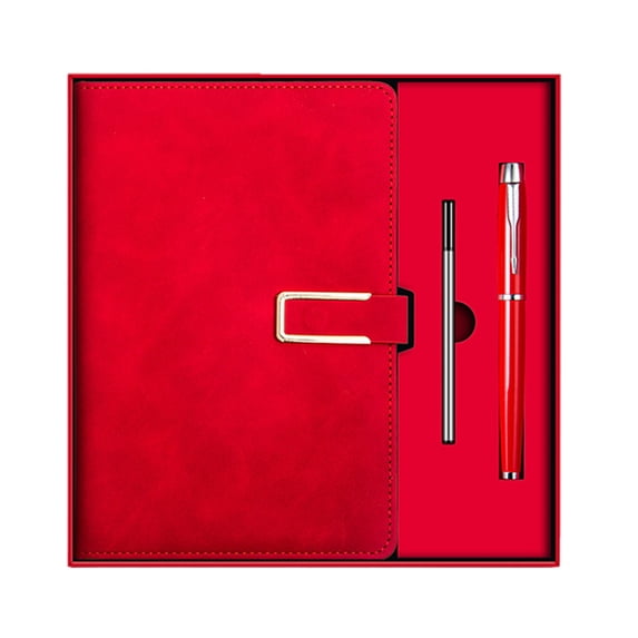 Jubipavy A5 Notebook Gift Set with Pen & Refill, Faux Leather Hardcover Notebook with Metal Buckle Closure, Multi-Color Options