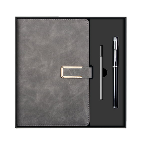Jubipavy A5 Notebook Gift Set with Pen & Refill, Faux Leather Hardcover Notebook with Metal Buckle Closure, Multi-Color Options