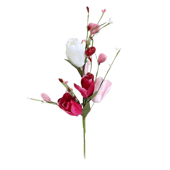 Jubipavy Artificial Flowers Artificial Tulips With Romantic Heart Shaped Fruit Branches A Valentines Day Decoration.