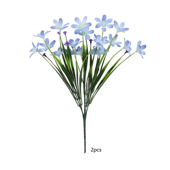Jubipavy Artificial Spring Orchid Grass Bouquet 2-Pack, Plastic Fake Flowers for Wedding Sweet-Style Home Decor, Multiple Color Options