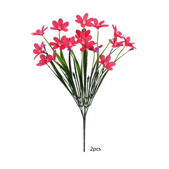 Jubipavy Artificial Spring Orchid Grass Bouquet 2-Pack, Plastic Fake Flowers for Wedding Sweet-Style Home Decor, Multiple Color Options