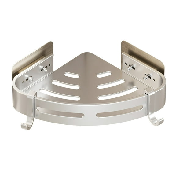 Jubipavy Bathroom Corner Shower Shelves Adhesive Caddy Wall Mounted No Drilling Racks Shower Organizer Basket Aluminum Storage For Bathroom Kitchen Home Saving