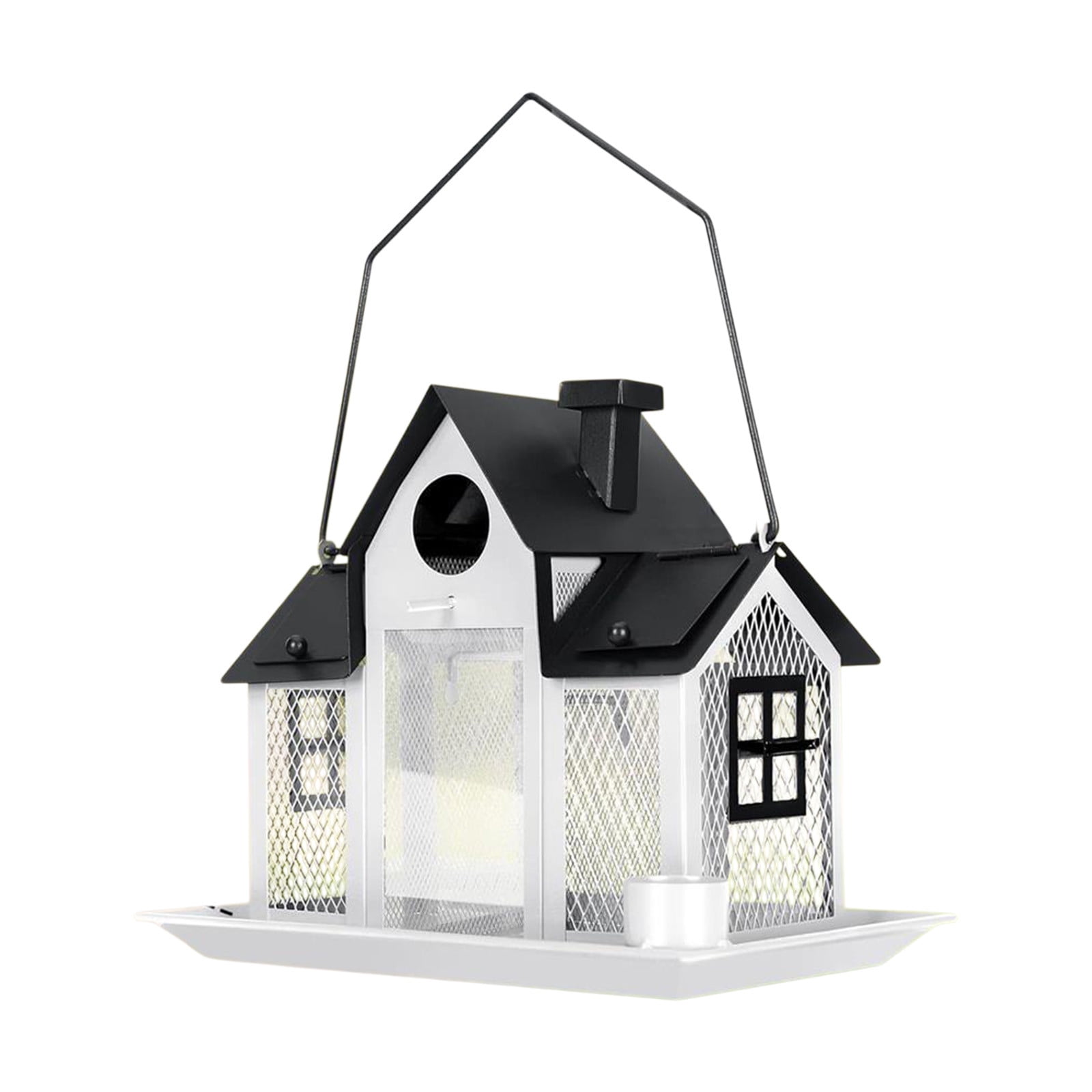 Jubipavy Bird Feeders For Outdoors Bird Feeder Window Birdfeeder Bird Watching Gifts Metal Garden Hummingbird Feeder With Solar Light
