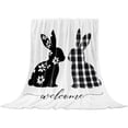 thumbnail image 1 of Jubipavy Blankets Easter Blanket Bunny Easter Eggs Print Stuffed Blanket Suitable For Sofa Bed Spring Holiday Decoration, 1 of 6