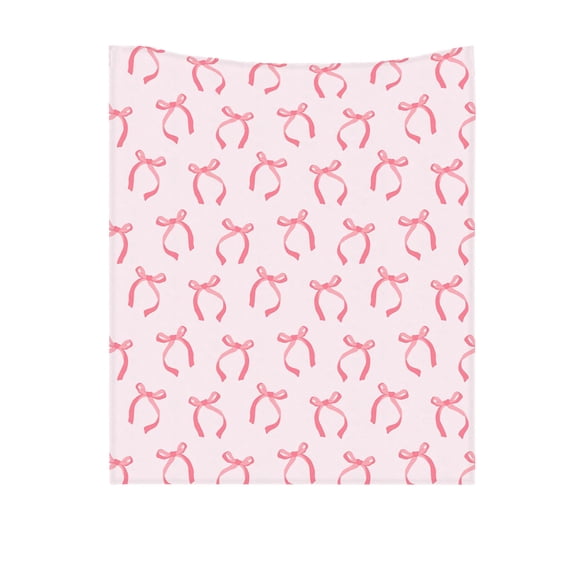 Jubipavy Blankets Pinks Bowknot Flannel Blanket Soft And Comfortable Digital Printed Blanket Suitable For Office Naps And Suitable As A Valentines's Day Decorative Blanket