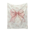 thumbnail image 1 of Jubipavy Blankets Pinks Bowknot Flannel Blanket Soft And Comfortable Digital Printed Blanket Suitable For Office Naps And Suitable As A Valentines's Day Decorative Blanket, 1 of 6