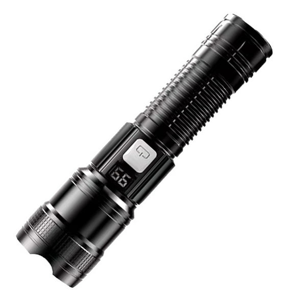 Jubipavy Bright Flashlight Portable Multi Function Strong Light Flashlight Intelligent Digital Display Flashlight Waterproof USB Rechargeable Flashlight