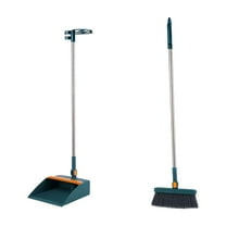 Jubipavy Broom And Dustpan Set Brooms And Dustpan Set Double-layer Scraper Foldable Dustpan Non-stick Hair Dustpan Sweeping Brooms 180-degree Rotatable Brooms For Vertical Storage