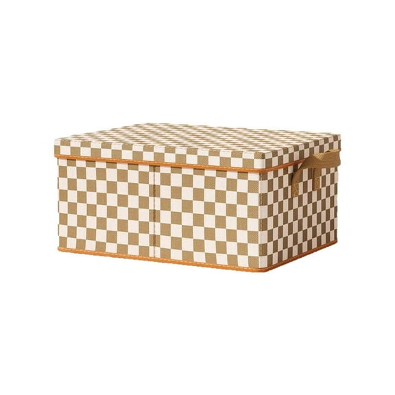 Jubipavy Clothing Storage Containers Cloth Cover Brown White Square Steel Frame Storage Box Clothes With Cover Fabric Storage Box Clothes Storage