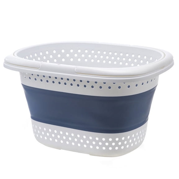 Jubipavy Clothing Storage Containers Laundry Basket, Plastic Foldable Up Laundry Hamper,Portable Washing Tub With Handle, Space Saving Storage Container