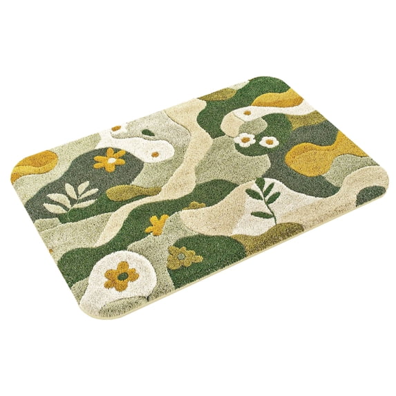 Jubipavy Colorful Pattern Bath Mat, 24" x 16" Absorbent Non-Slip Floor Mat for Bathroom Kitchen Entryway, Multiple Designs