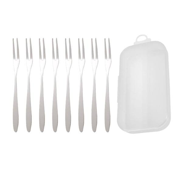 Jubipavy Dish Set Cutlery Set Spoons And Forks Set Fruit Fork Mini Stainless Steel Fork Wooden Handle Daily Tableware Set