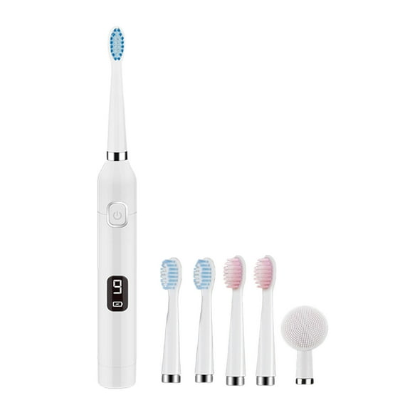 Jubipavy Electric Toothbrush with 5 Brush HeadswithCleaning Head 9 Cleaning Modes Smart 20-Speed Timer Electric Toothbrush Newly Upgraded