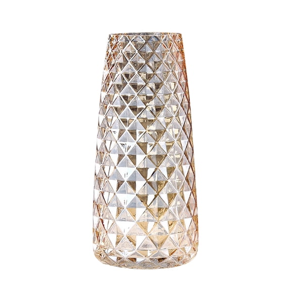 Jubipavy Electroplating Vertical Glass Vase Transparent Vase Creative Desktop Vase Decoration Gift Home Saving