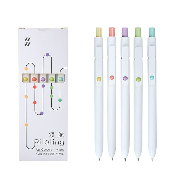Jubipavy Five-color Gel Pen Academic Gel Pen With Low Center Of And Good Looking 0.5mm Water Pen For Students To Write The Question Stick 6ml
