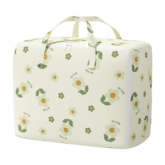Jubipavy Flower Print Storage Bag With Reinforced Handles and Double Zipper Storage Bags For Clothes Space Saving Oaganizer