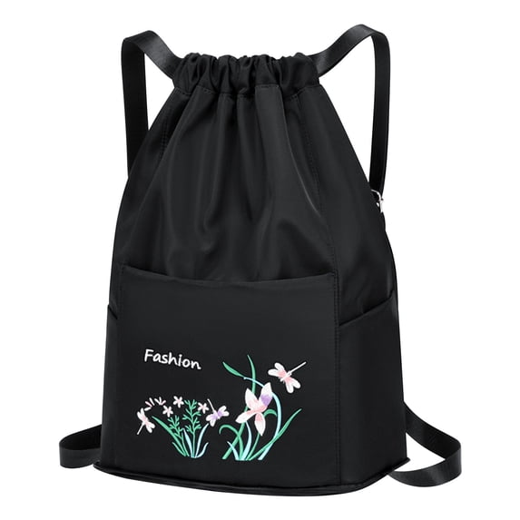 Jubipavy Foldable Drawstring Large Capacity Embroidered Backpack Drawstring Backpack For Women Travel Backpack Openning Season Sale