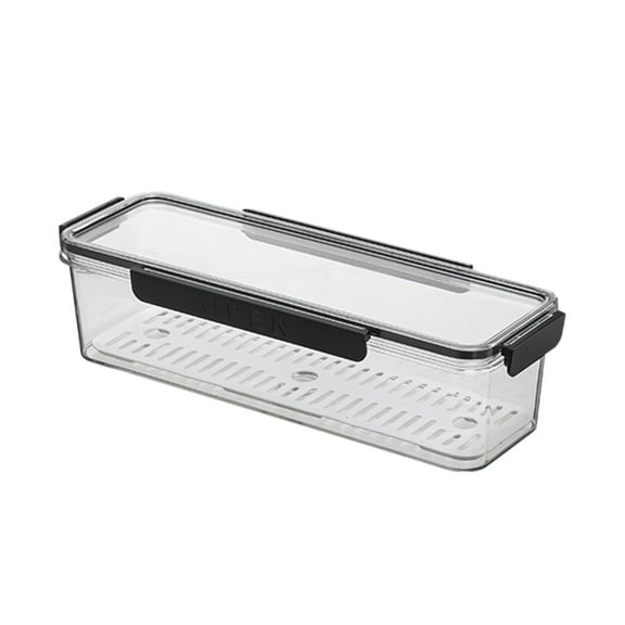 Jubipavy Food Containers Food Storage Storage Containers Snack Containers Long Strip Refrigerator Organizer Food Grade Storage Box With Drainage Shelf