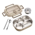 thumbnail image 1 of Jubipavy Food Warmer Lunch Box Food Grade 304 Stainless Steel Square Lunch Box Insulated lunch boxStudent Cafeteria Lunch Box Large Capacity Sealed, 1 of 9